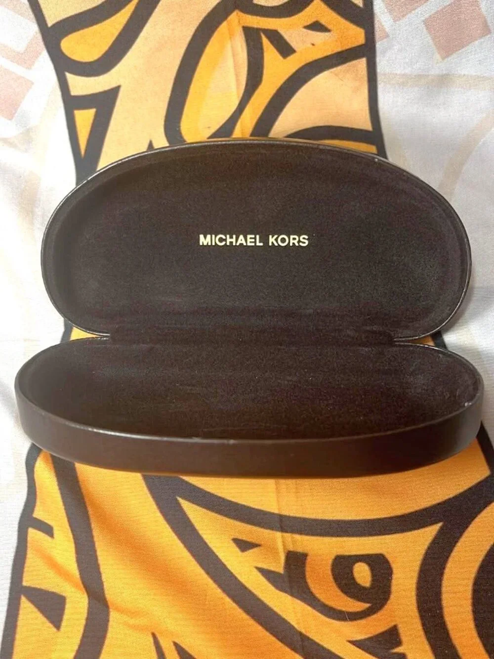 Michael Kors Hard Eyeglass / Sunglasses Case – Brown MK Logo Case